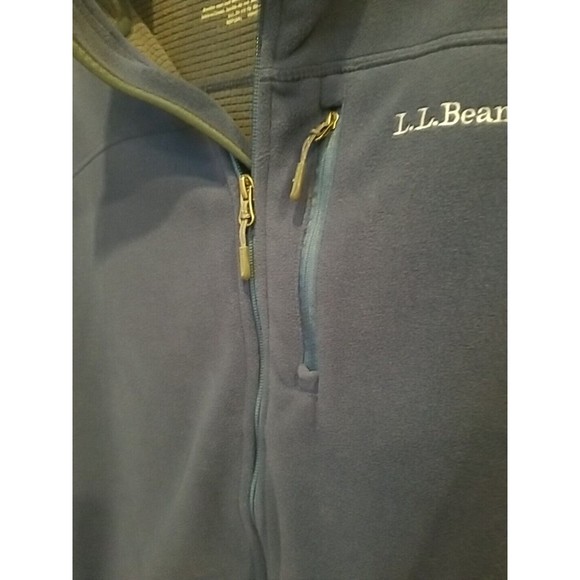 Vtg Mens LL Bean Navy & Gray Full Zip Micro Fleece Jacket , Grey Interior Sz… - Picture 5 of 12